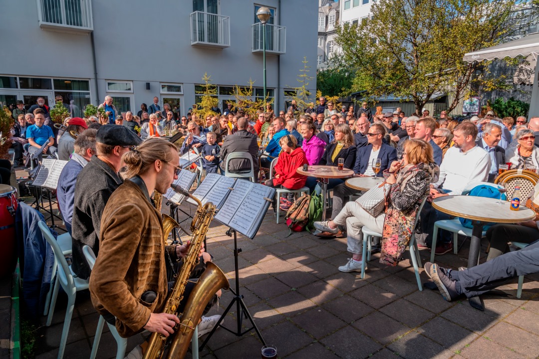 Outdoor Jazz session during Reykjavik Culture Night