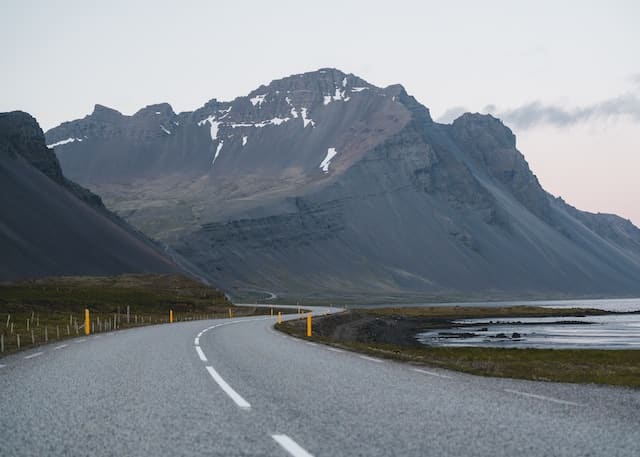 Icelands ringroad leading towards the East fjords